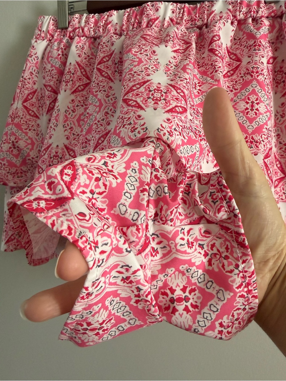 Pink Printed Ruffle Tiered Mini Skort Set - Picture 7 of 9